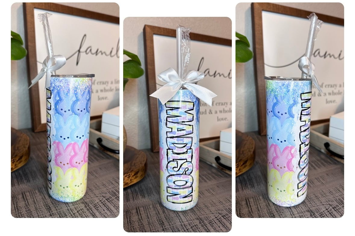 Easter Peeps Name Shimmer Glitter Tumbler TUMBPEEP0520 – Bailey