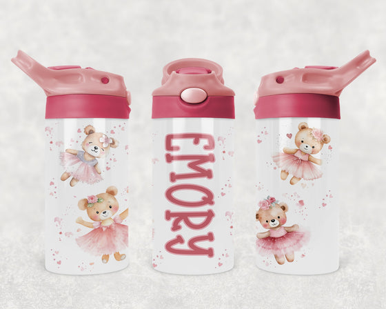 Kids Ballerina Teddy Bear Water Bottle Tumbler TUMBTEDDY0520