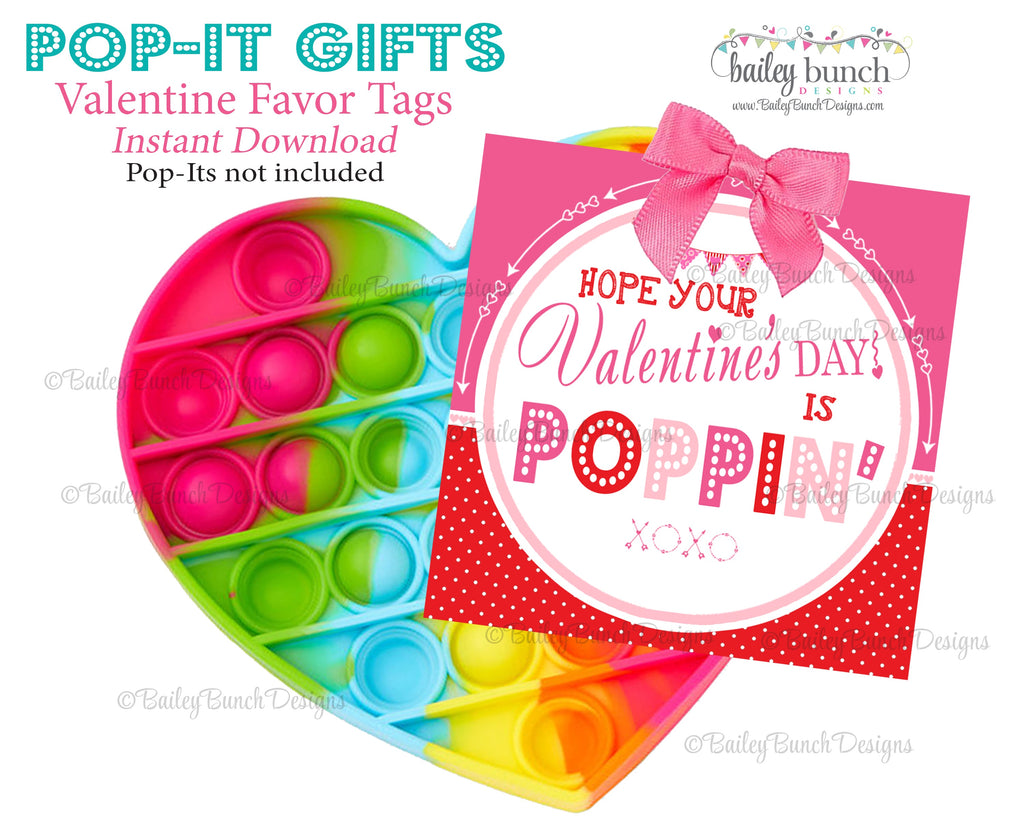 Valentine Pop It Fidget Gift Tags Pink & Red Valentine POPPIN VALENTINE IDVDAYPOPPINVDAYPINKRED0520