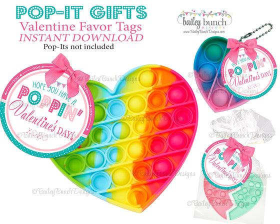Valentine Pop It Fidget Gift Tags Pink Circles IDVDAYPOPITPINK0520