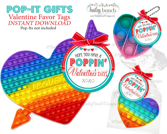 Valentine Pop It Fidget Gift Tags Red Circles IDVDAYPOPITRED0520