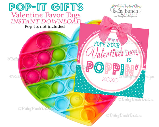 Valentine Pop It Fidget Gift Tags Pink Valentine POPPIN VALENTINE IDVDAYPOPPINVDAYPINK0520