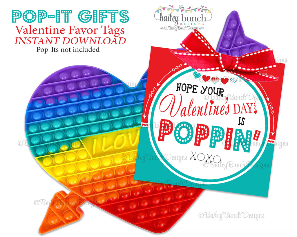 Valentine Pop It Fidget Gift Tags Red Valentine POPPIN VALENTINE IDVDAYPOPPINVDAYRED0520