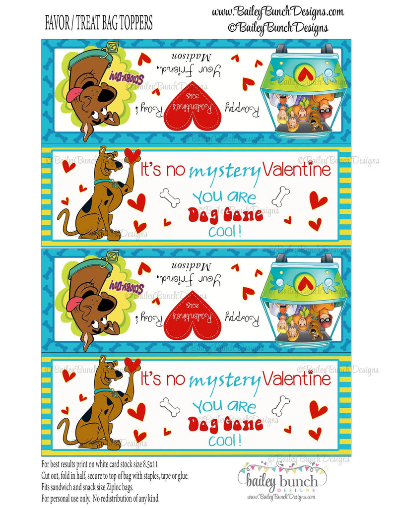 Scooby Doo Valentine Bag Toppers, Scooby-Doo Valentines VDAYSCOOBY0520