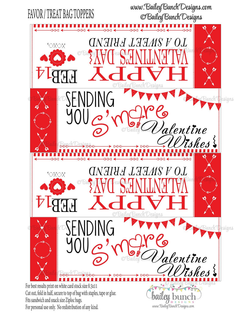 Sending you S'more Valentine Wishes Bag Toppers, Valentines IDVDAYSMORE0520