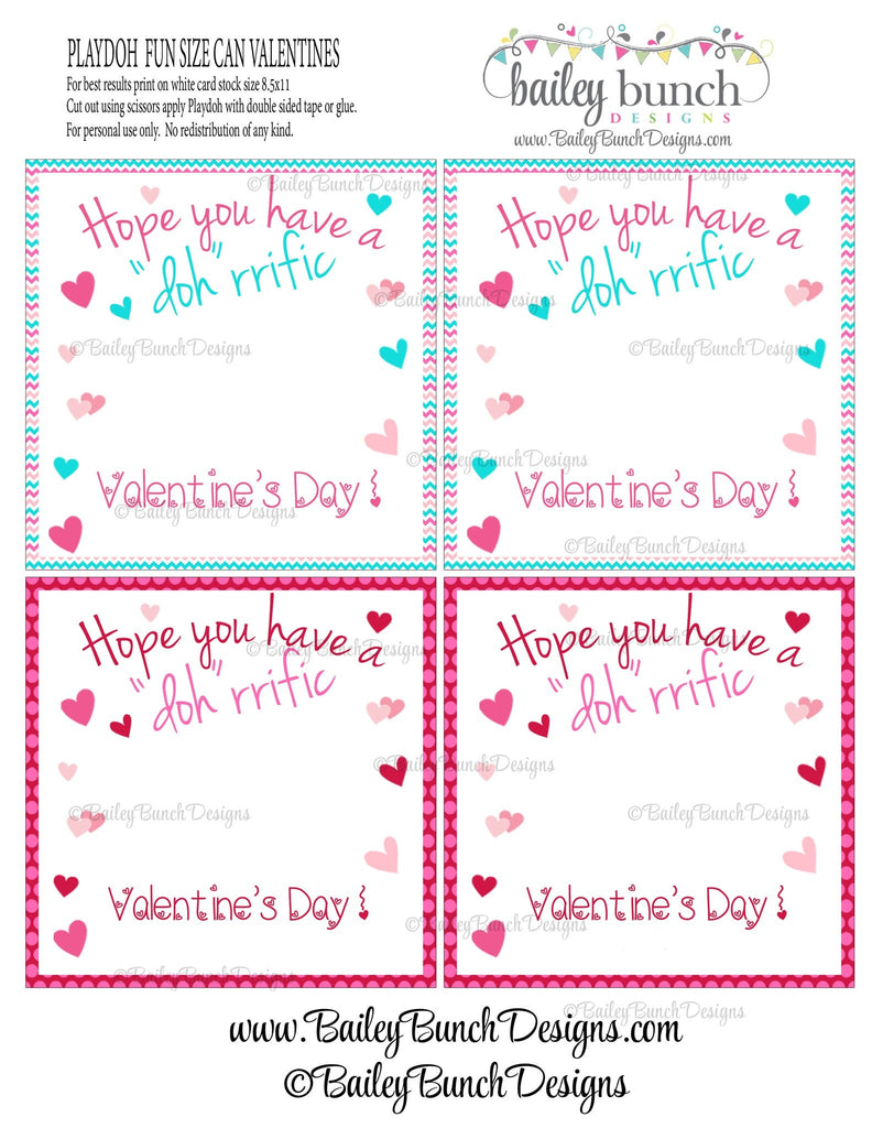 Playdoh Valentines, Playdoh "Doh"rrific, "Doh" You want to be my Valentine Favors IDVDAYADOH0520