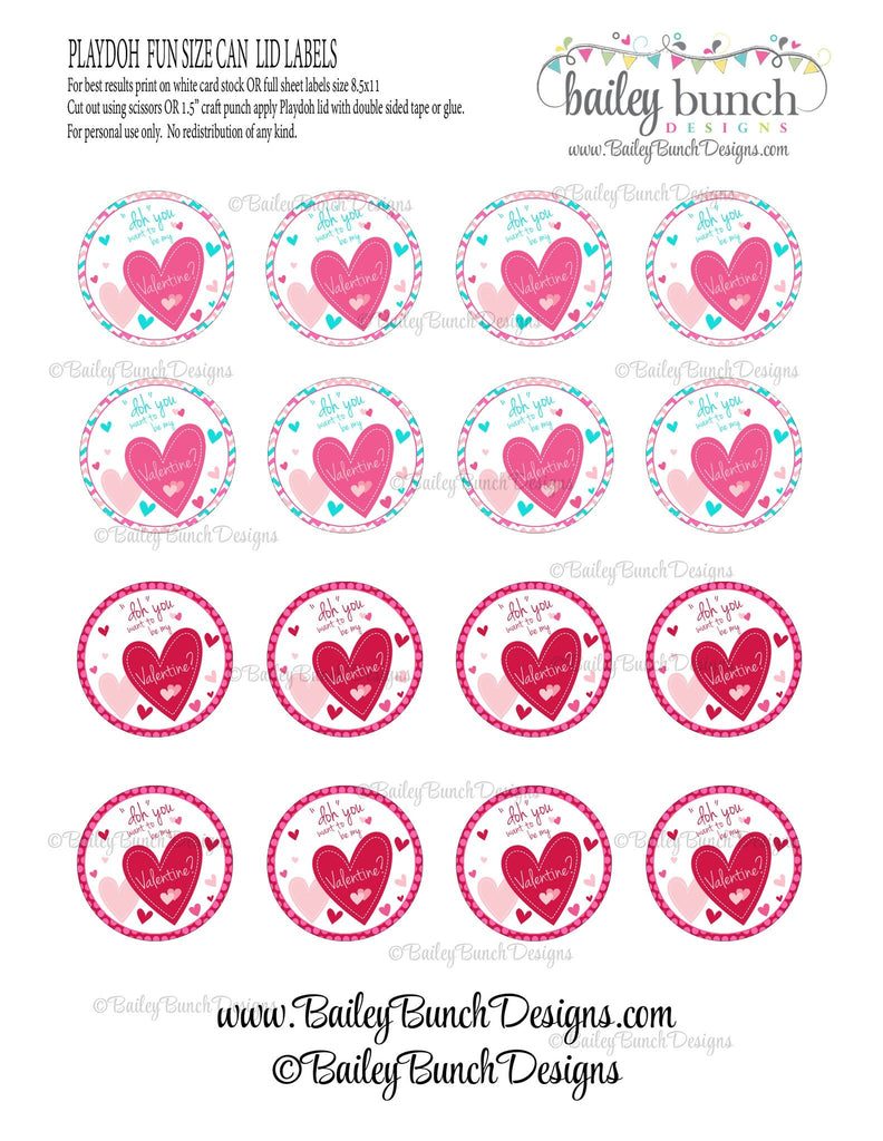 Playdoh Valentines, Playdoh "Doh"rrific, "Doh" You want to be my Valentine Favors VDAYADOH0520