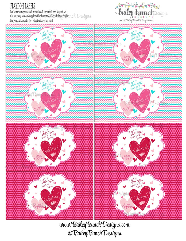 Playdoh Valentines, Playdoh "Doh"rrific, "Doh" You want to be my Valentine Favors VDAYADOH0520
