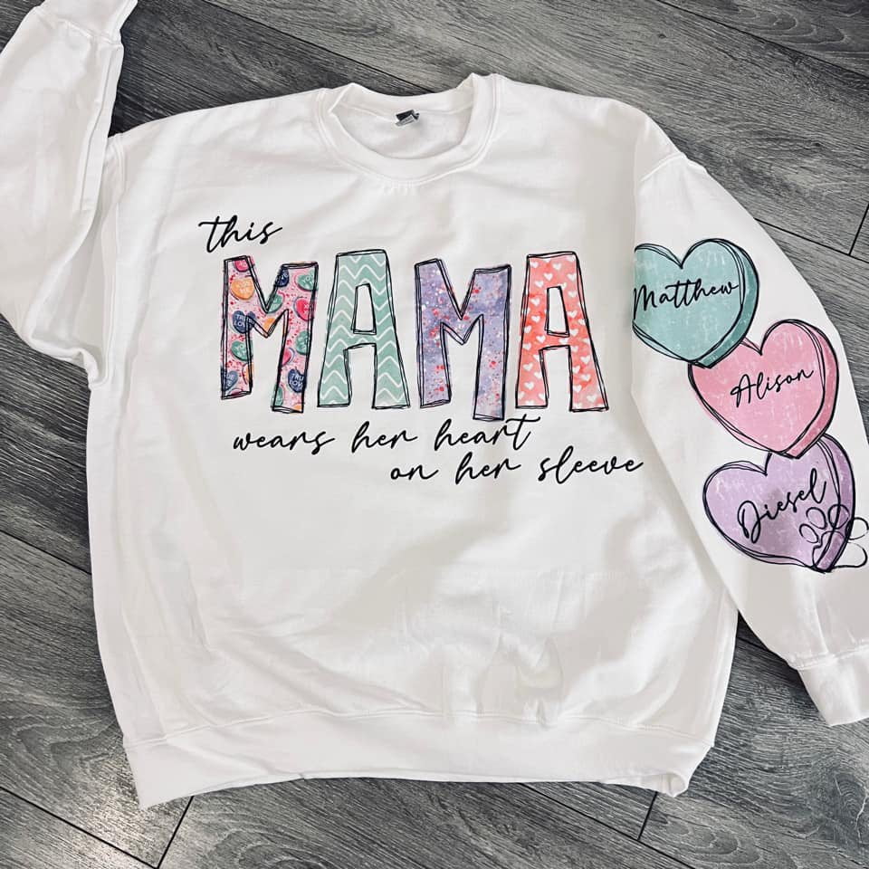 Valentines Heart on Your Sleeve Sweatshirt