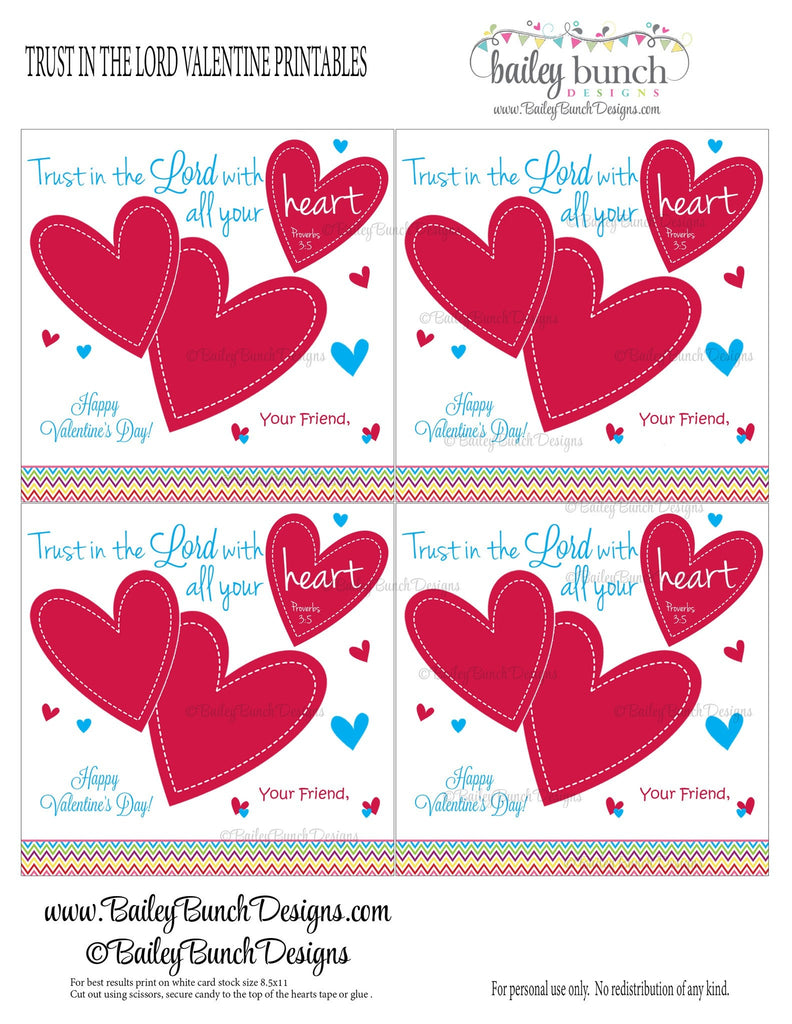 Trust in the Lord Bag Toppers, Valentines IDVDAYLORD0520