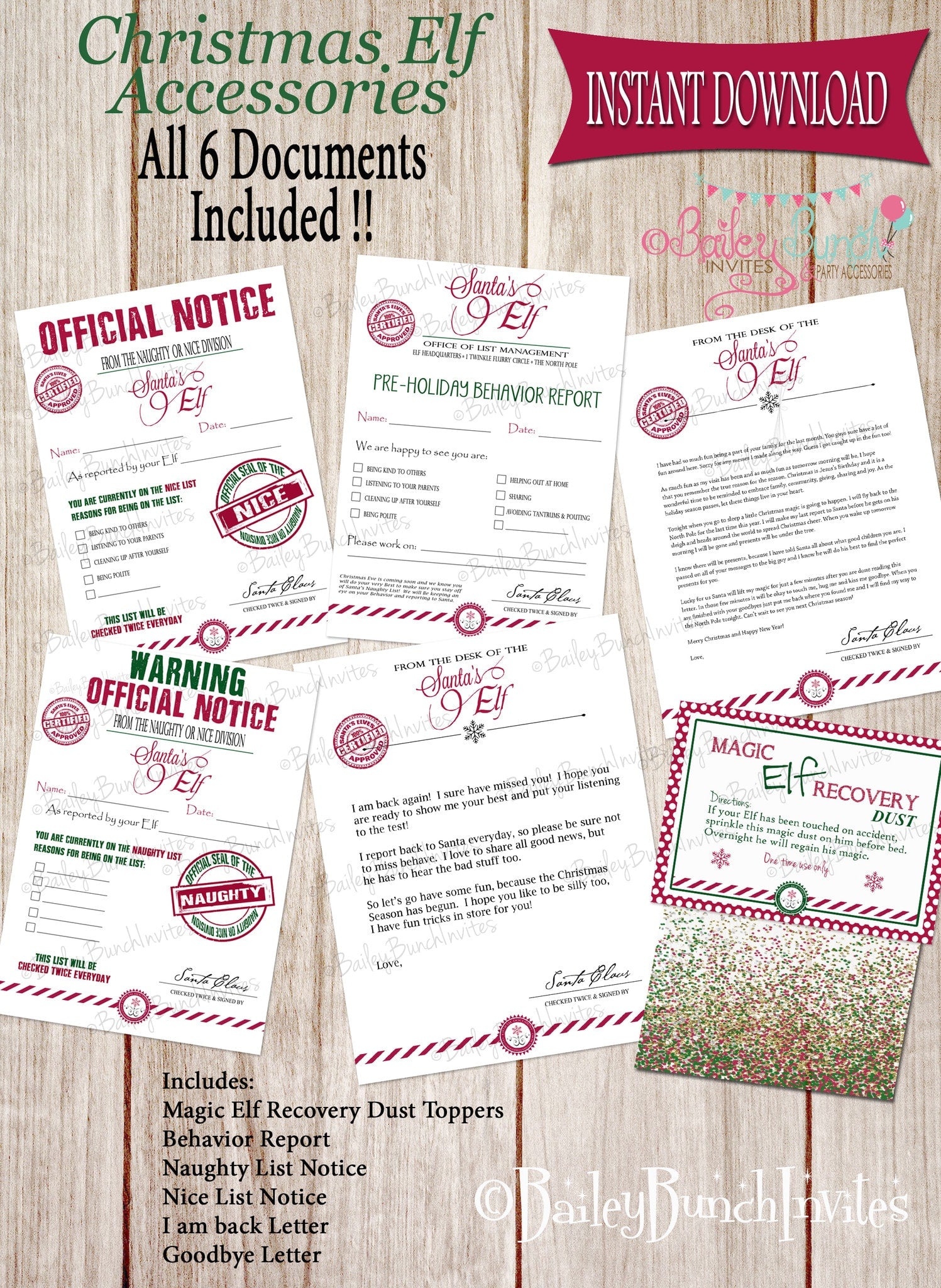 Elf Printables, Christmas Elf, nice list, naughty list, behavior repor – Bailey Bunch Designs elf-printables-christmas-elf-nice-list-naughty-list-behavior-repor-bailey-bunch-designs