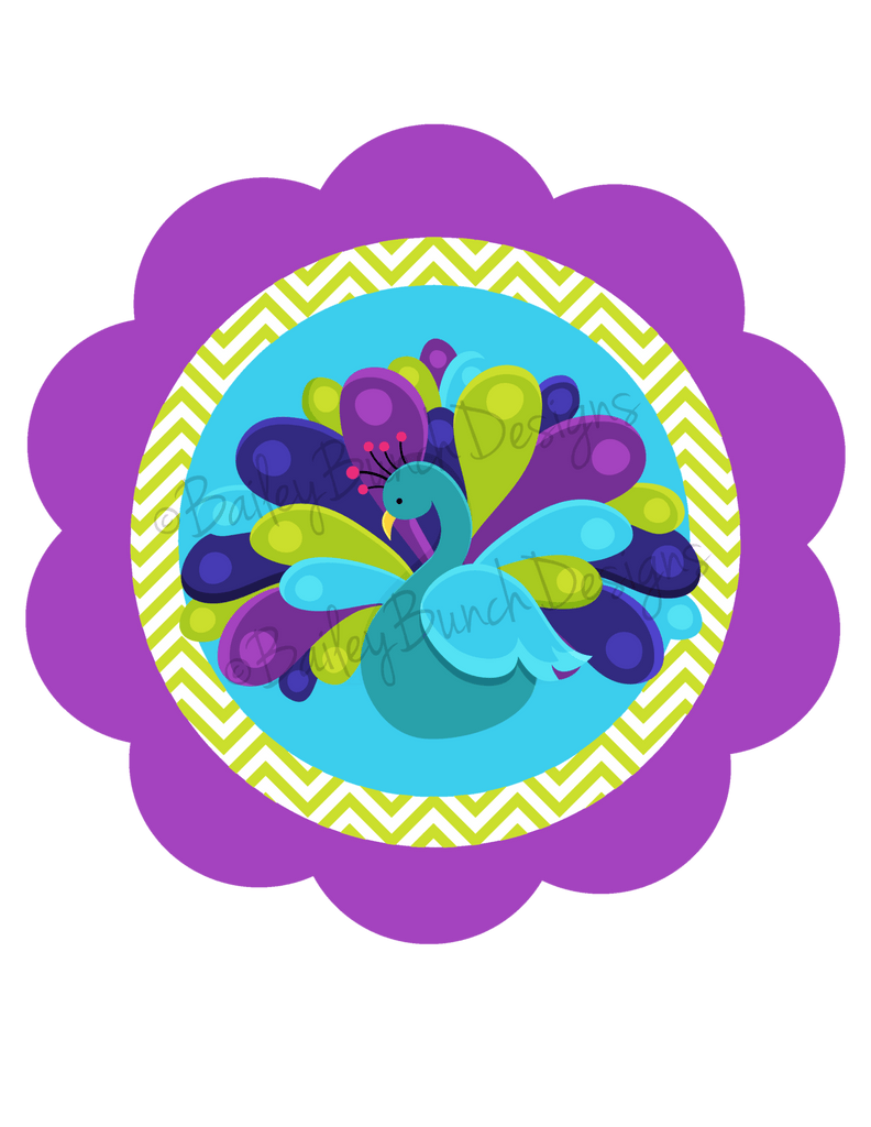 Peacock XL Deluxe HAPPY BIRTHDAY BANNER - INSTANT DOWNLOAD IDPEACOCKHBBANNER0520