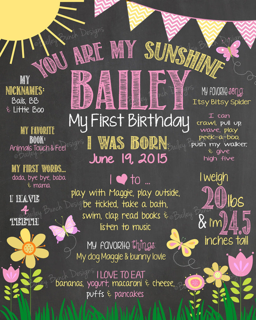 You are my Sunshine Birthday Chalkboard, SUNCHALK0520