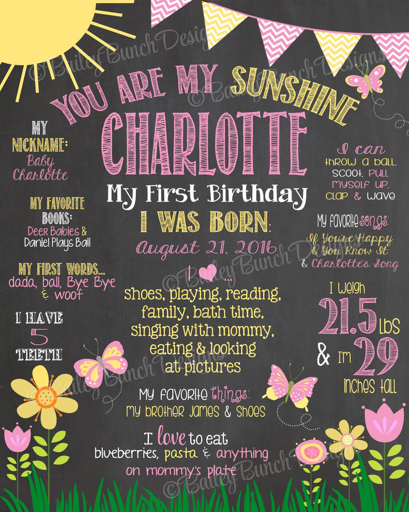 You are my Sunshine Birthday Chalkboard, SUNCHALK0520