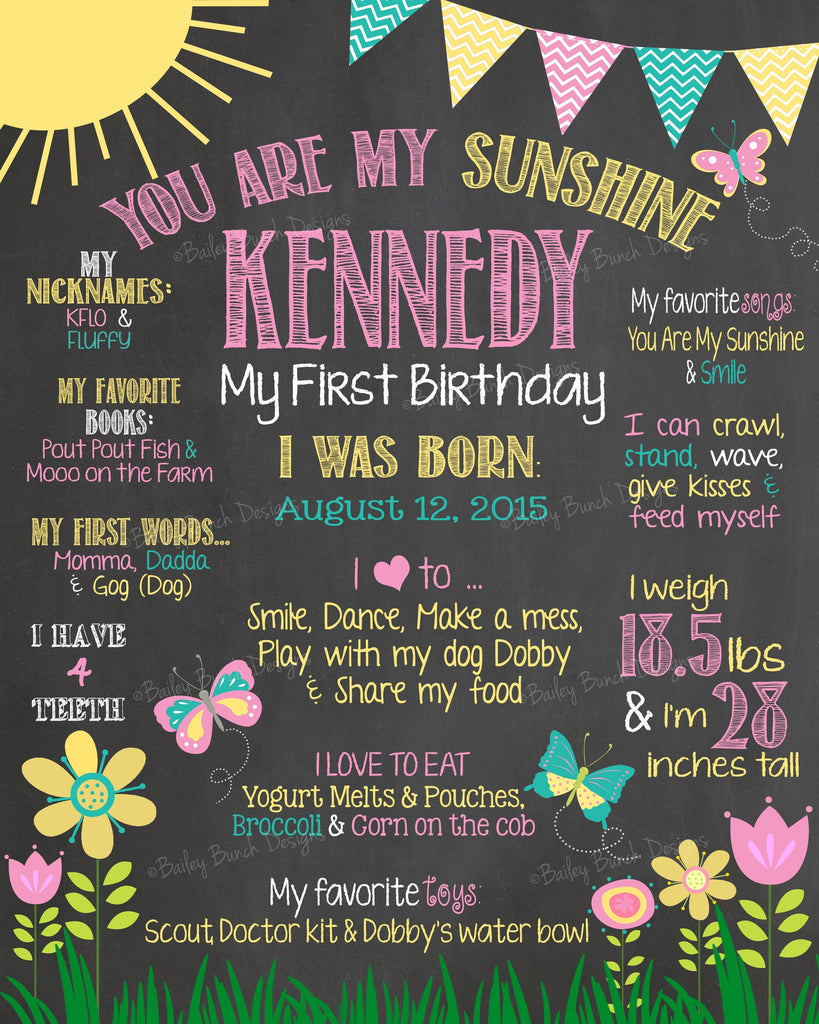 You are my Sunshine Birthday Chalkboard, SUNCHALK0520