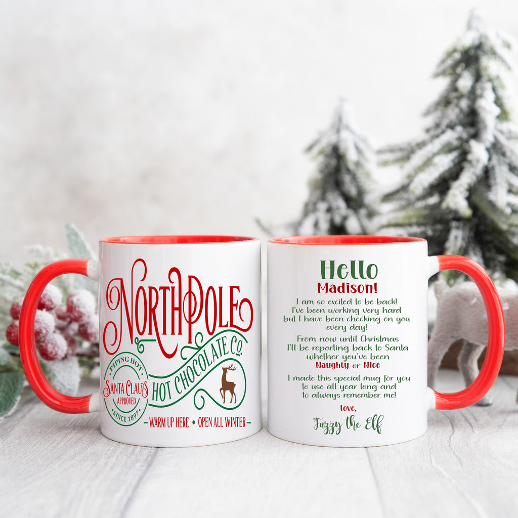 Christmas Hot Chocolate Elf Message Mug
