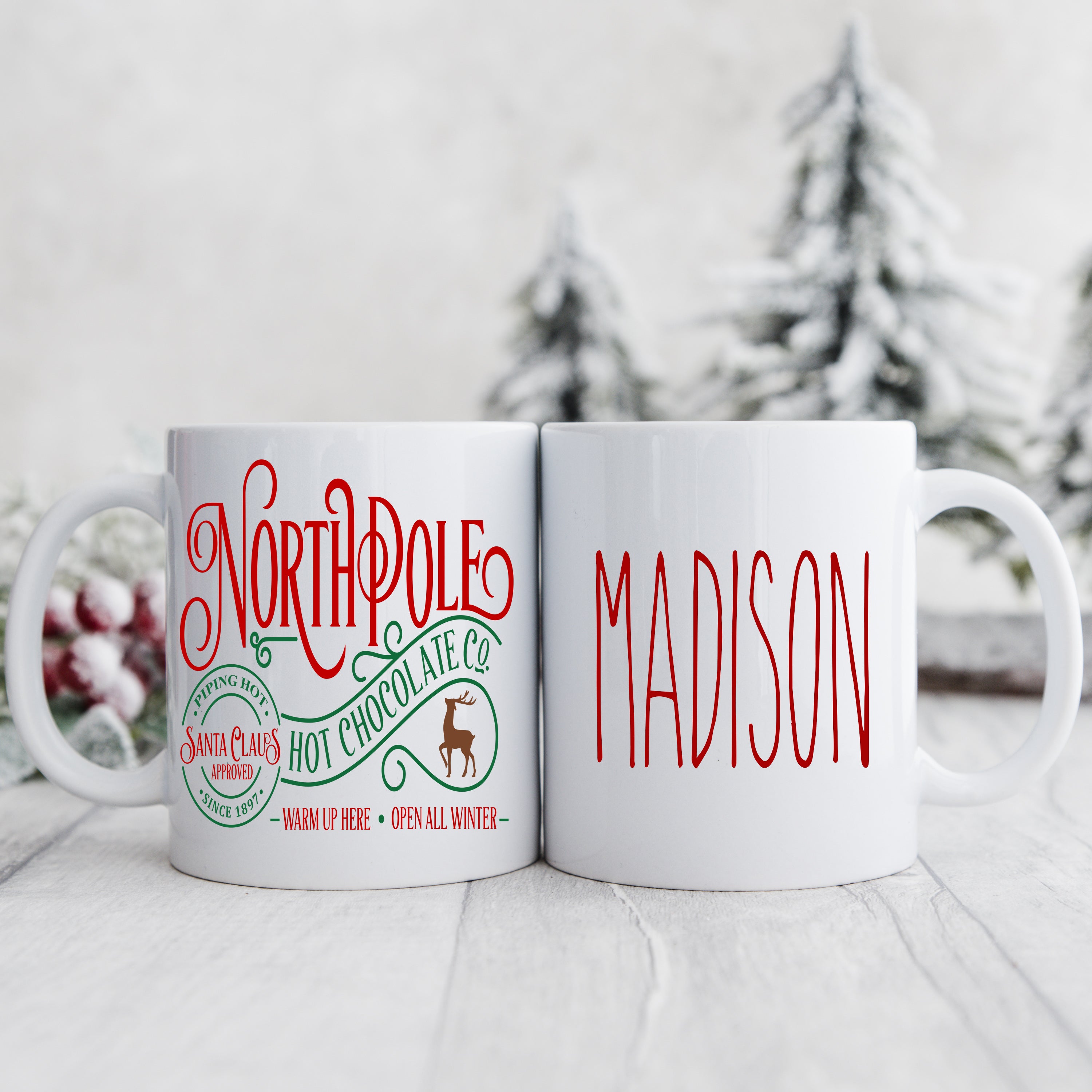 Personalized North Pole Mug, Santa Mug