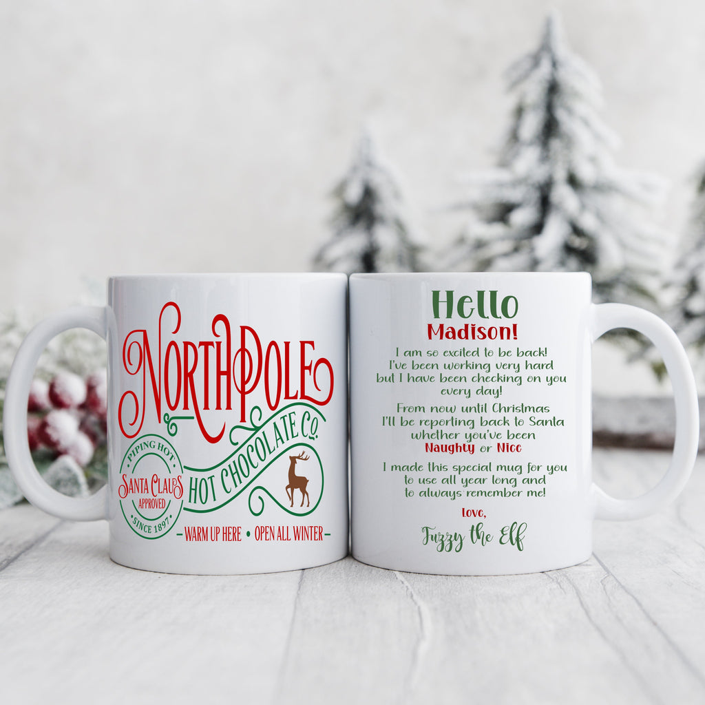 Christmas Hot Chocolate Elf Message Mug