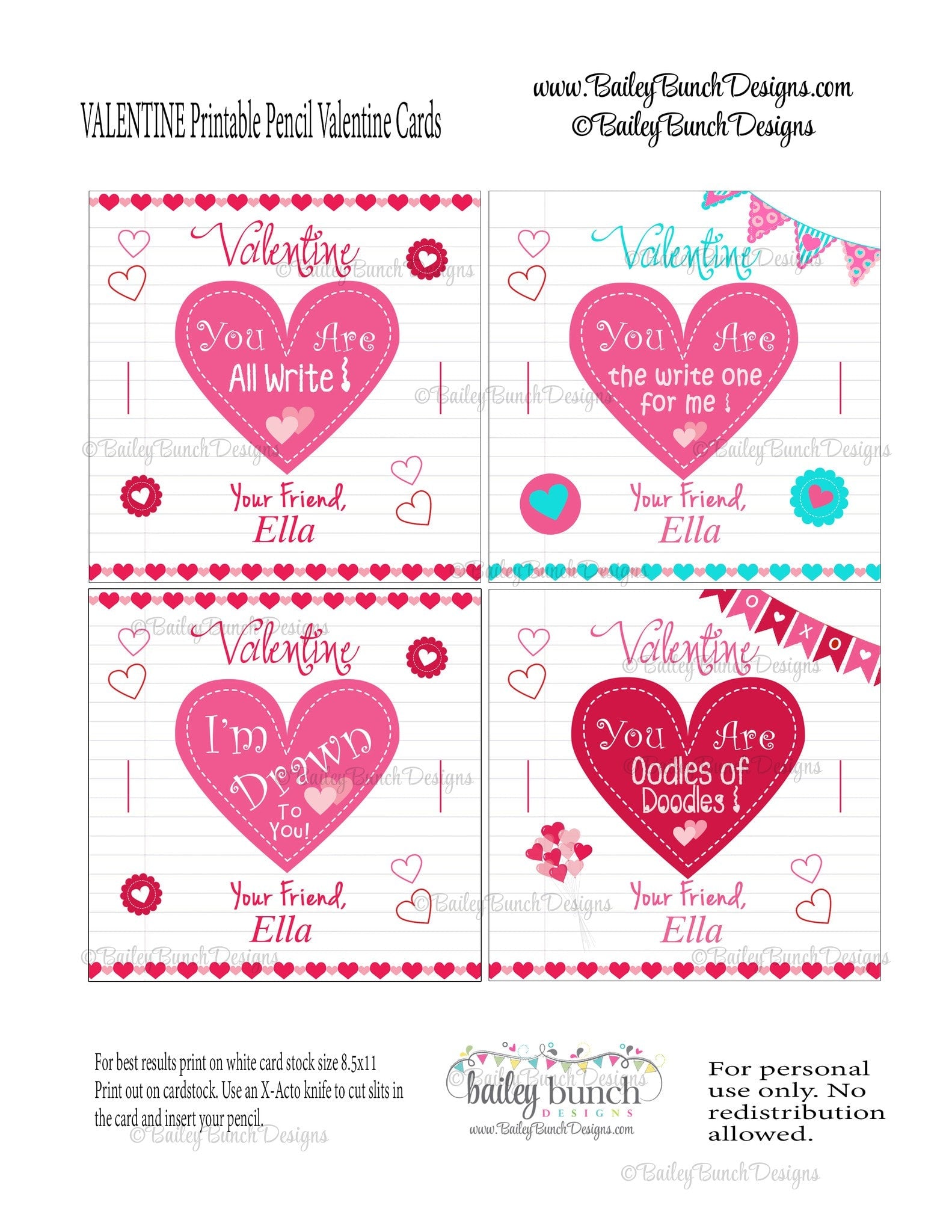 Pencil Valentines, You are All Write Valentines VDAYPENCIL0520