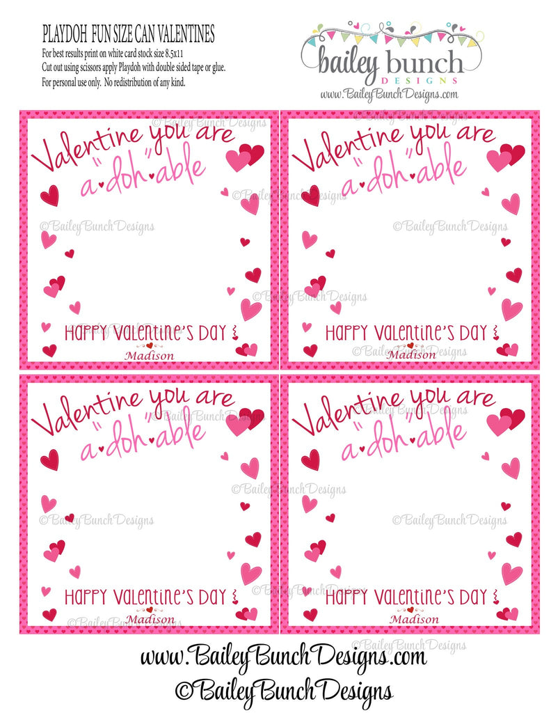 Playdoh Valentines, Playdoh A"Doh"able Valentine Favors VDAYADOHABLE0520