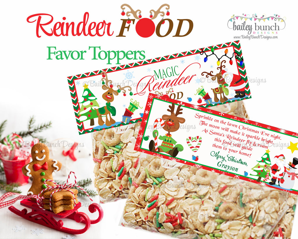 Reindeer Food Treat Bags, Christmas Toppers REINDEER0520