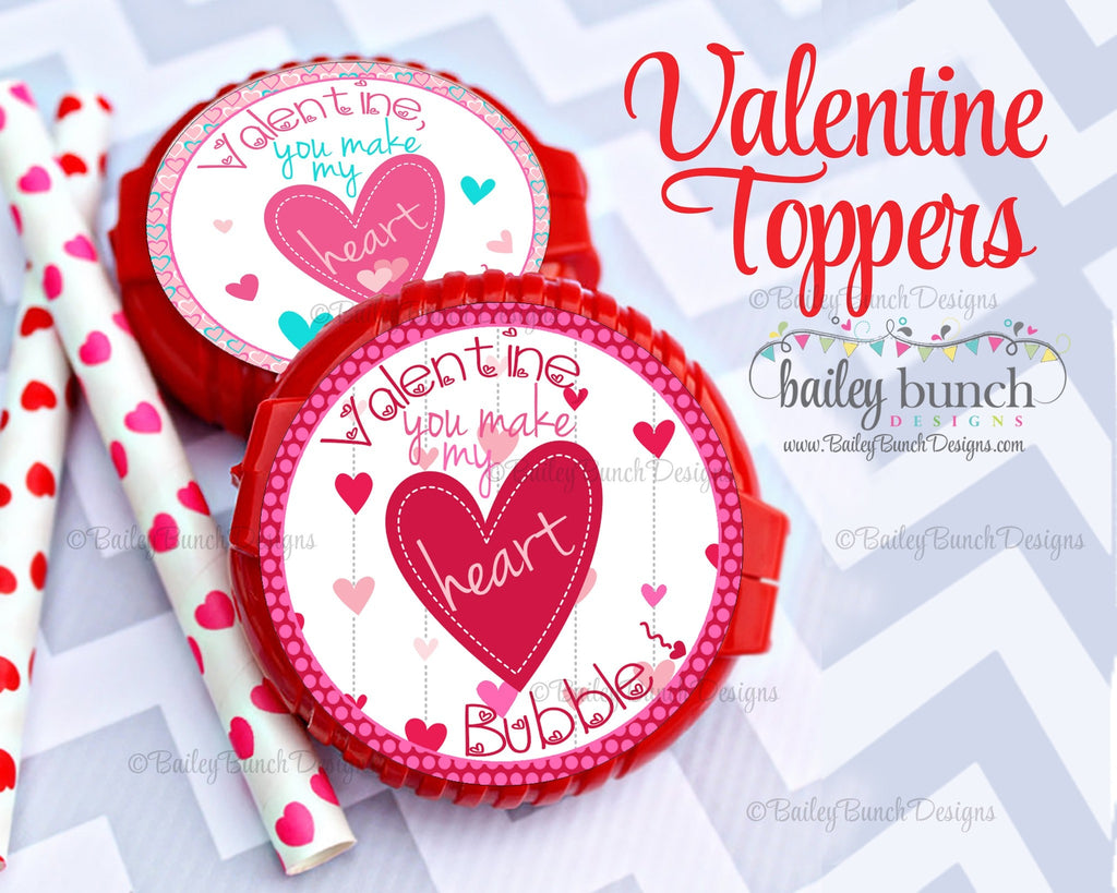 You make my heart bubble Valentine Treat Tags, Valentines IDVDAYBUBBLE0520