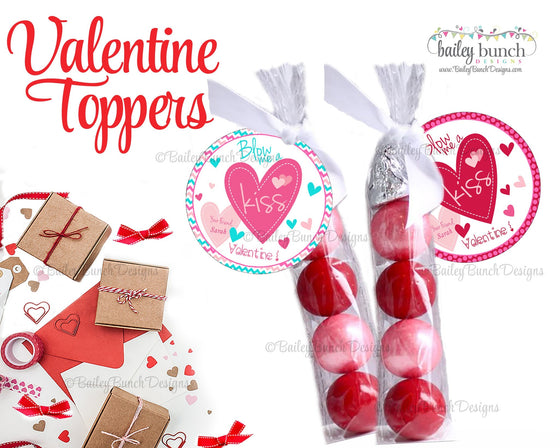 Blow Me A Kiss Valentine Treat Tags, Valentines VDAYKISS0520