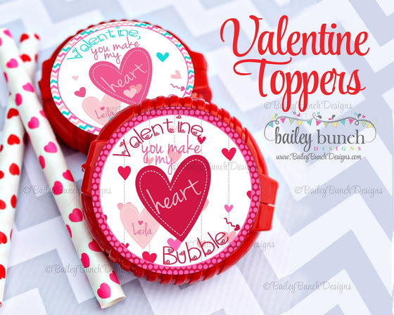 You make my heart bubble Valentine Treat Tags, Valentines VDAYBUBBLE0520