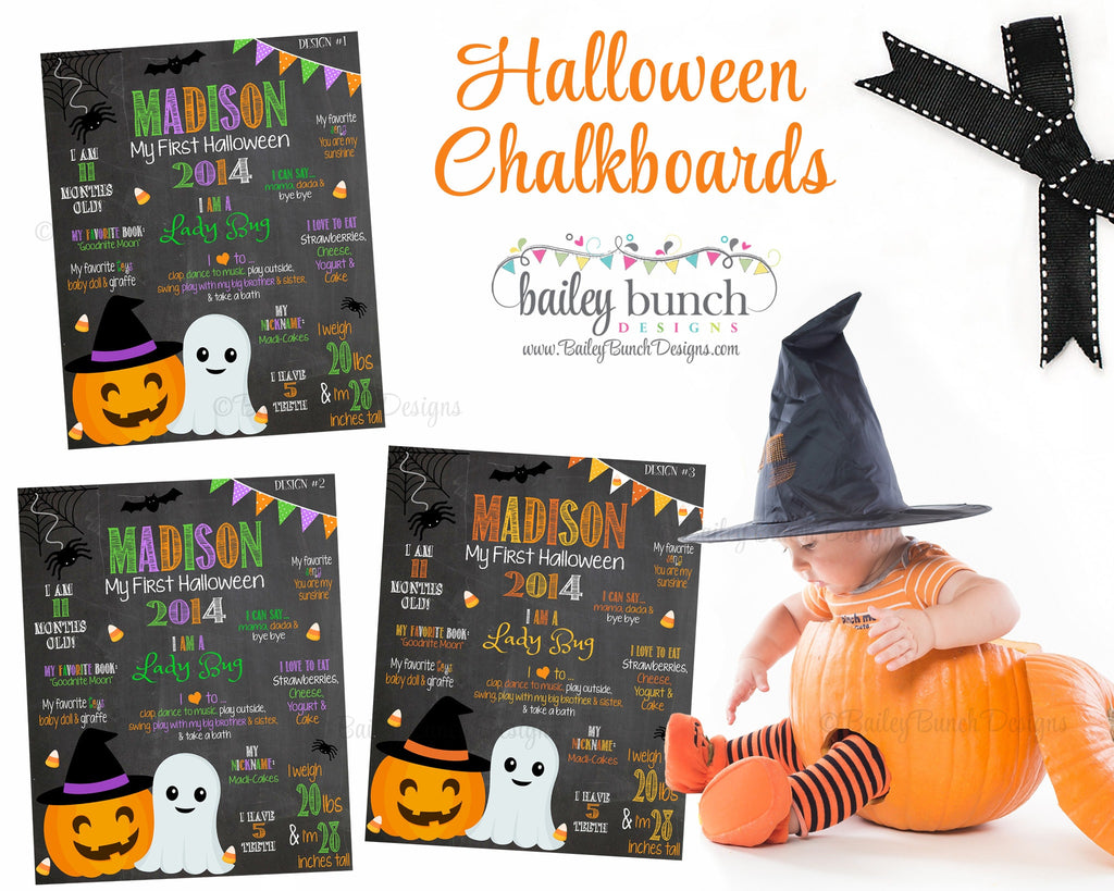 Baby's 1st Halloween Milestone Chalkboard Sign, 2nd Halloween, 1STHALLCHALKB0520