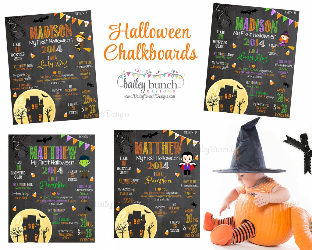 Baby's 1st Halloween Milestone Chalkboard Sign, 2nd Halloween, 1STHALLCHALKB0520