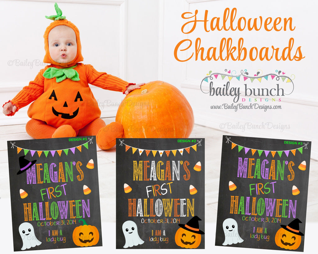 Baby's 1st Halloween Chalkboard Sign, 2nd Halloween, 3rd Halloween 1STHALLCHALKA0520