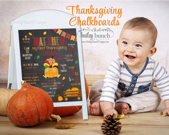 Baby's Thanksgiving Chalkboard Poster, First Thanksgiving, Chalkboard Sign 1STTHANKCHALK0520