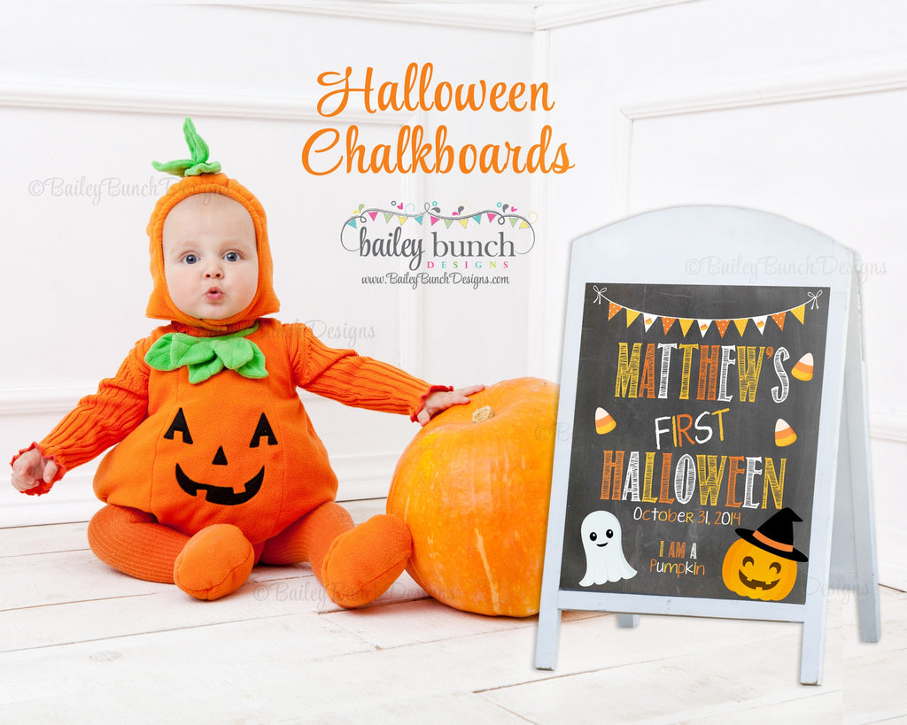 Baby's 1st Halloween Chalkboard Sign, 2nd Halloween, 3rd Halloween 1STHALLCHALKA0520