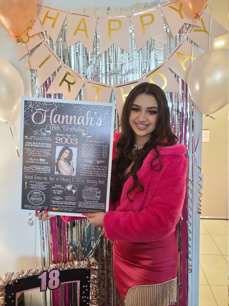 16th Birthday Chalkboard Poster Sign Board - 2007 Sweet Sixteen Stars 16YR20060520