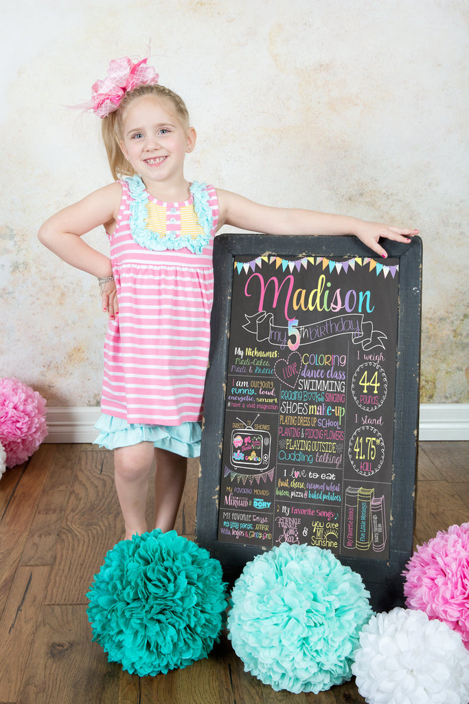 Rainbow Glitter Milestone Birthday Chalkboard, Pastel Colors, First Birthday Board, RAINBOWCHALK0520