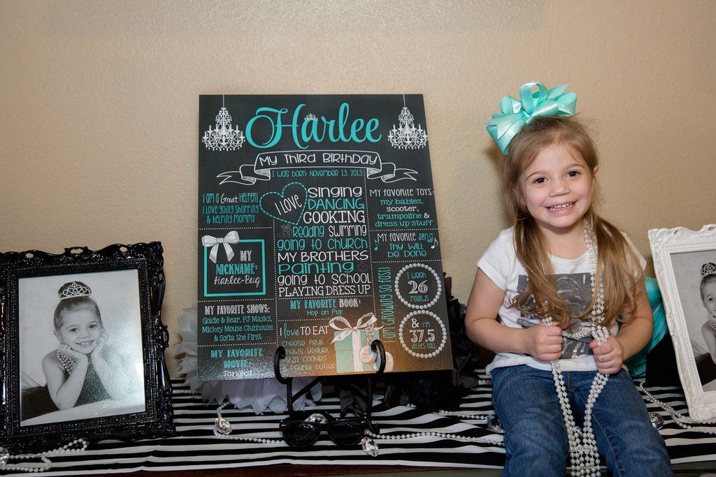 Chic Birthday Chalkboard, Diamond, Pearls, Tiffanys TIFFCHALK0520