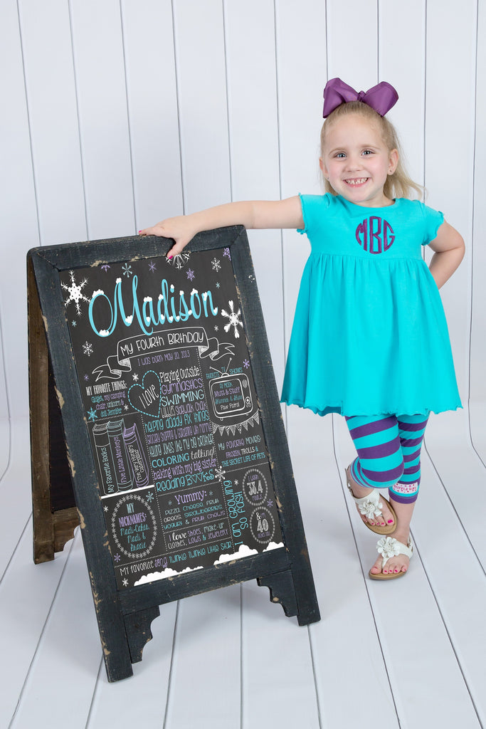 Winter ONEderland Birthday Chalkboard, Wonderland, Snowflake, WINTERCHALK0520