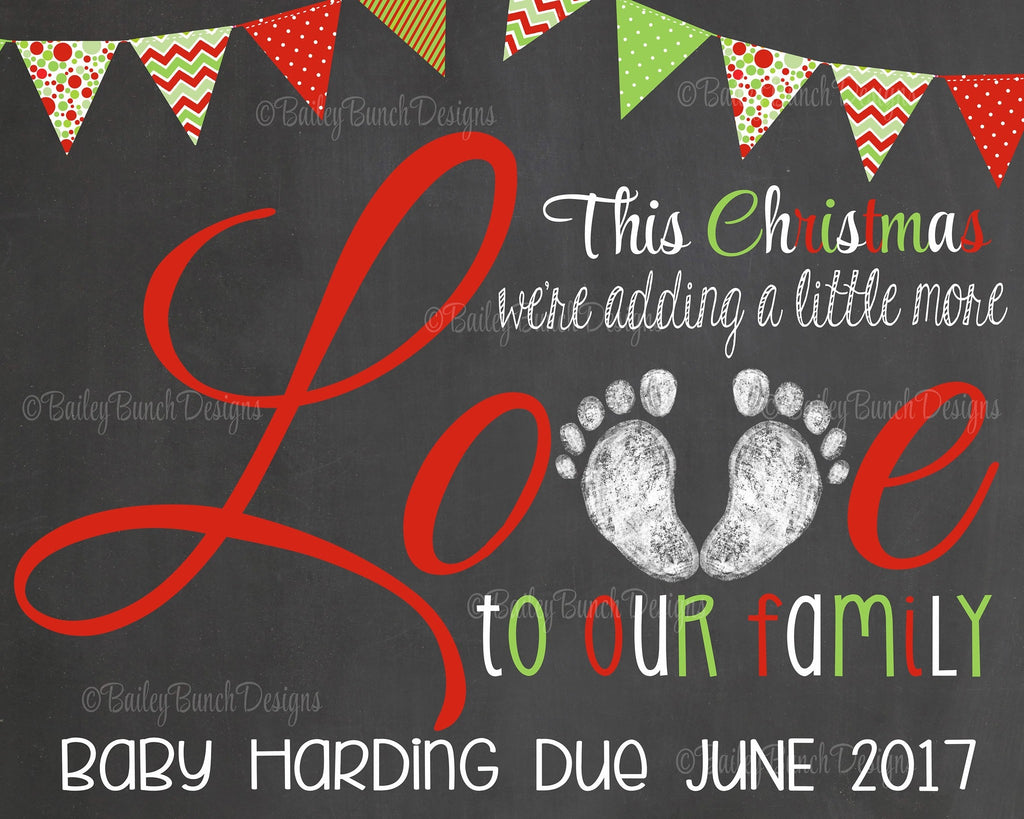 Pregnancy Reveal Announcement Chalkboard Sign, Christmas Pregnancy CLOVEP0520