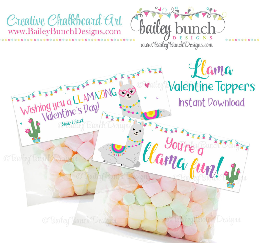 Llama Fun Bag Toppers, Valentines IDVDAYLLAMA0520
