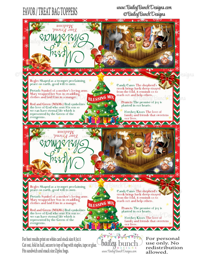 Christmas Blessing Mix Treat Bags, Christmas Toppers CHRISTBLESSMIX0520