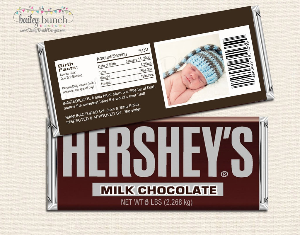Birth Announcement Candy Wrappers - BABYWRAP0520