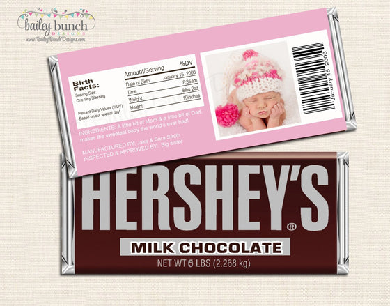 Birth Announcement Candy Wrappers - BABYWRAP0520