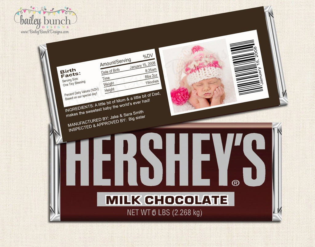 Birth Announcement Candy Wrappers - BABYWRAP0520