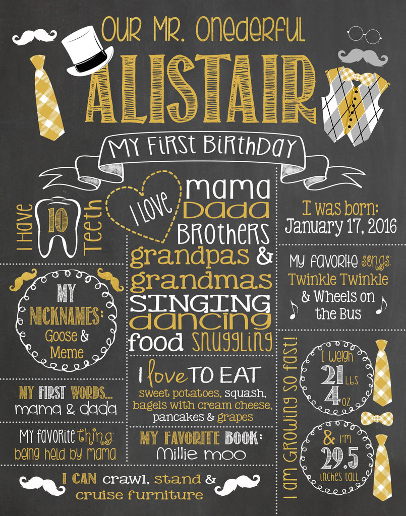 Birthday Photo Sign, Mr. ONEderful Birthday Chalkboard, Bow Ties, Bowtie, Little Man, LITTLEMANCHALK0520