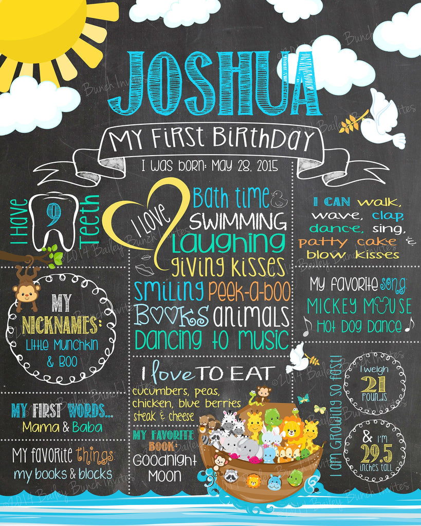 Noah's Ark Birthday Chalkboard, NARKCHALK0520