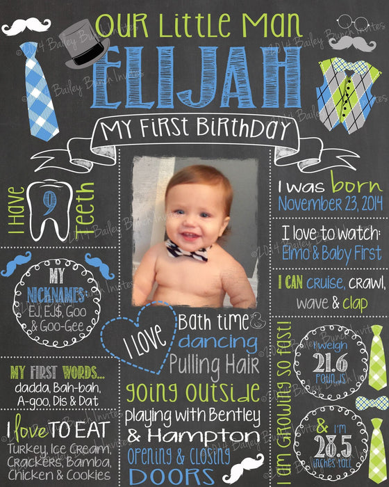 Birthday Photo Sign, Mr. ONEderful Birthday Chalkboard, Poster Bow Ties, Bowtie, Little Man, LITTLEMANCHALK0520