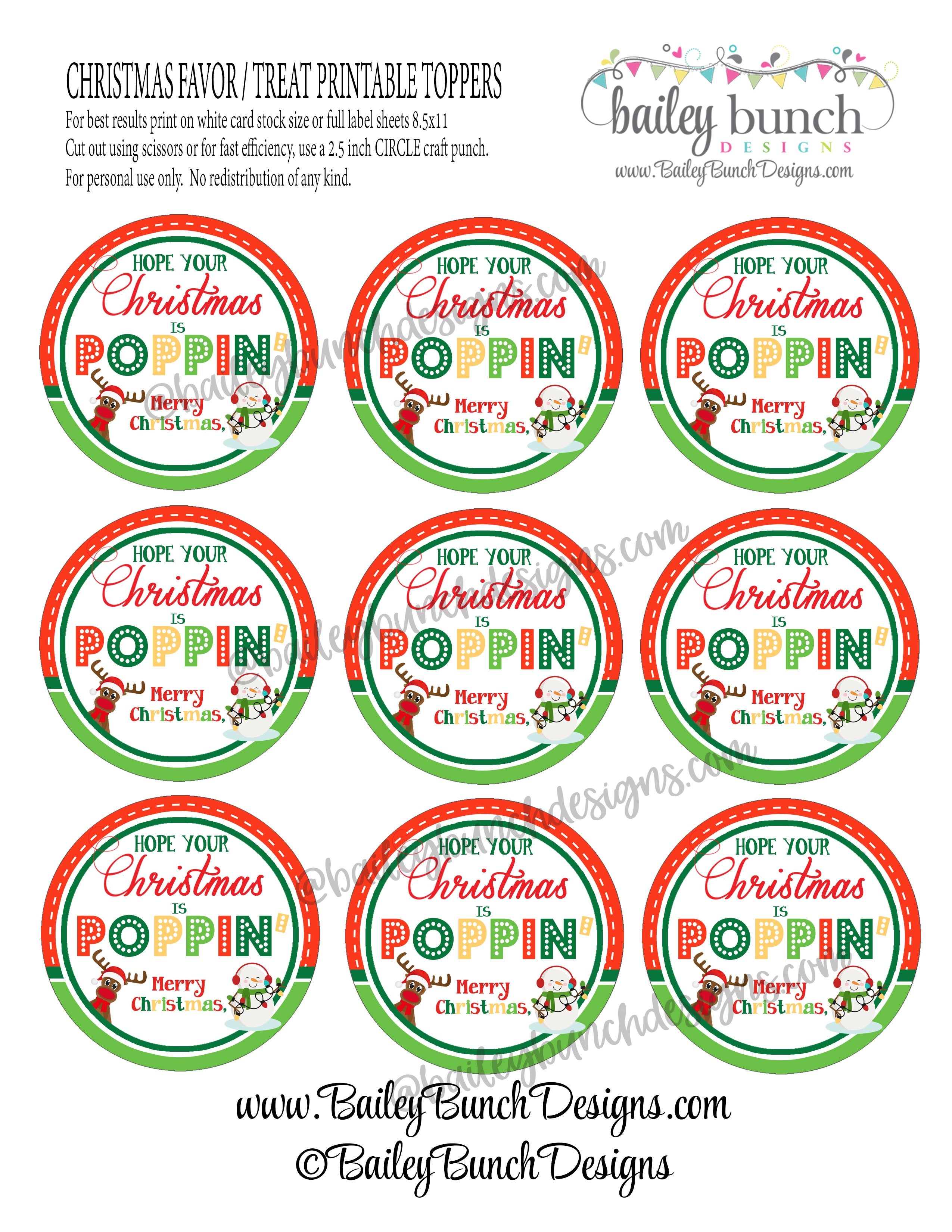 Printable Christmas Gift Tags 8.5x11