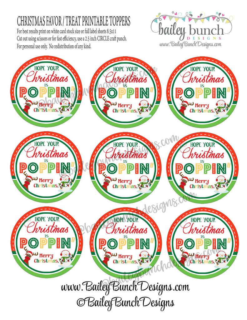 Christmas Pop It Fidget Gift Tags Labels Circles IDCHRISTPOPIT0520