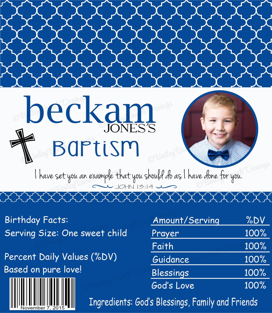 Baptism Candy Wrappers - Party Favors BAPTISMWRAP0520
