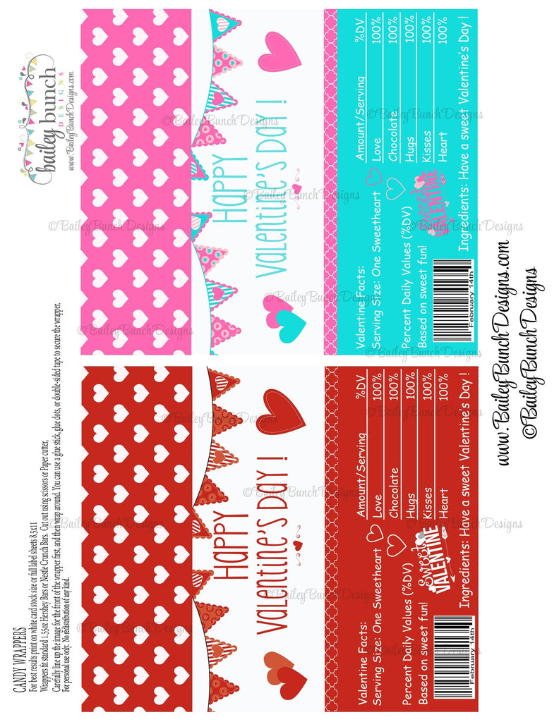 Valentines Candy Bar Wrapper, Valentines IDVDAYCANDYBAR0520